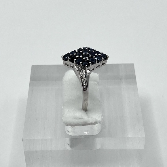 1.00 CT Natural Blue Sapphire Custom Sterling Silver Ring - Picture 3 of 6